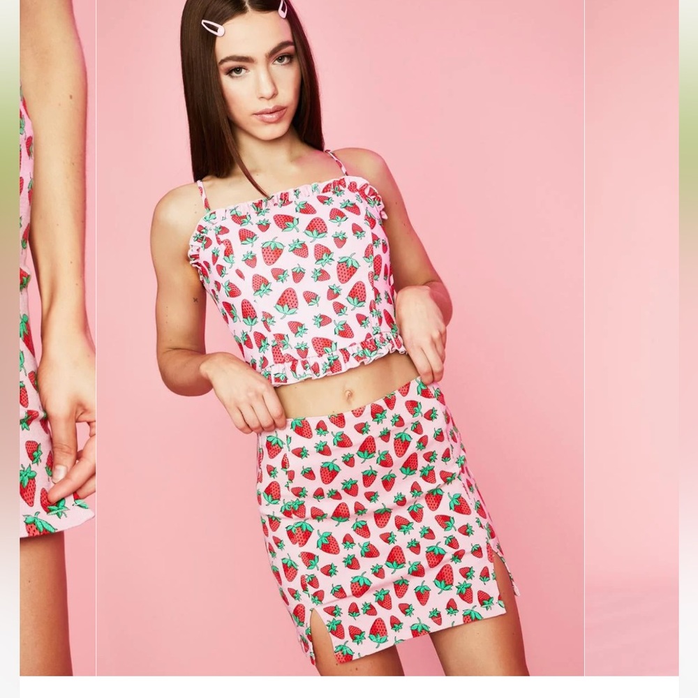 Strawberry Fields Dolls Kill Skirt